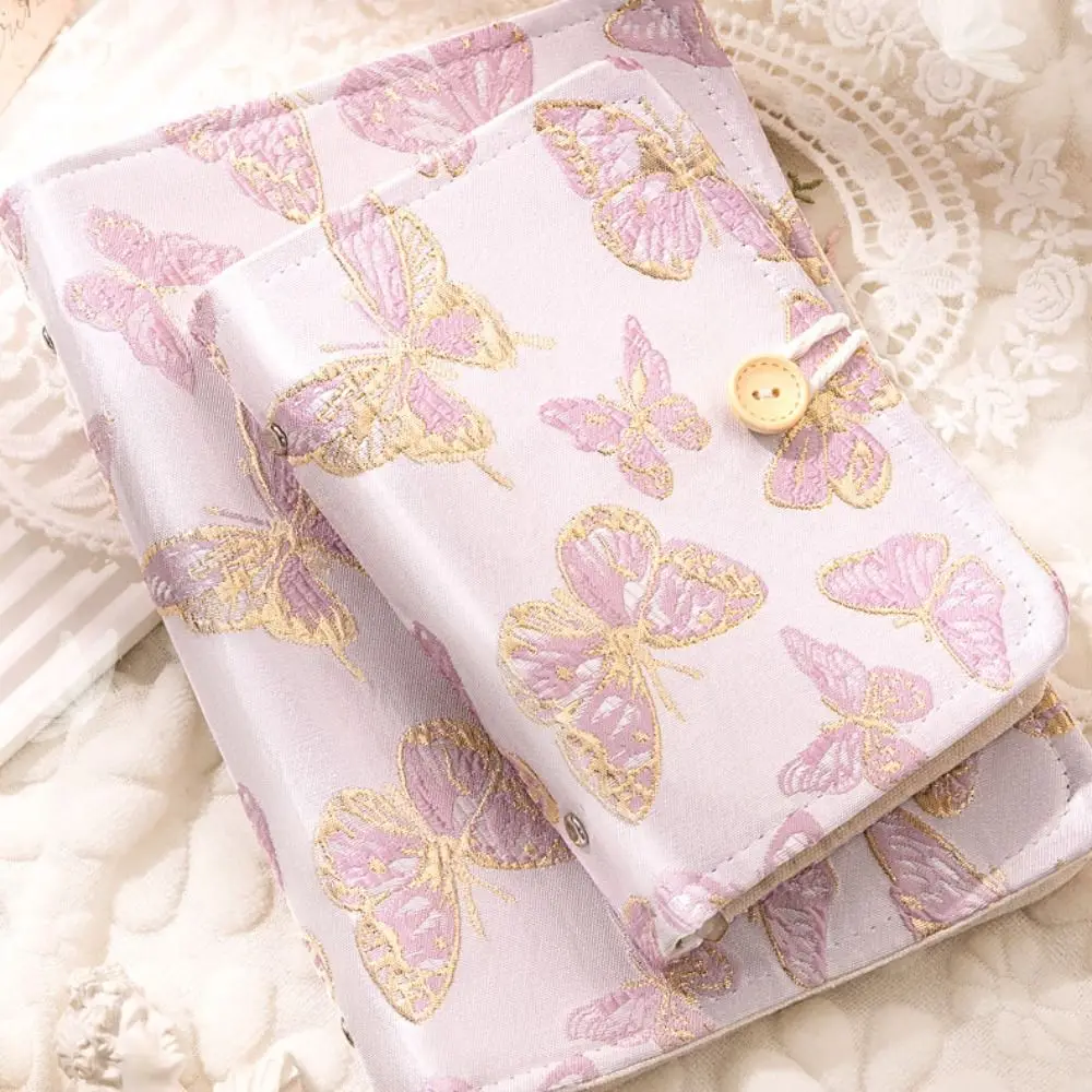 90Sheets Butterfly Cloth Notebook Blank 6-hole Loose-leaf Notebook School Supplies Stationery Office Notebook