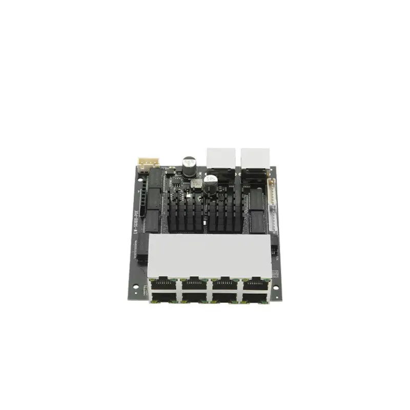 10-port Gigabit Switch Module POE 48V AT/AT Wired Network Switch Splitter Board for Security Cameras 1000Mbps Computer Video