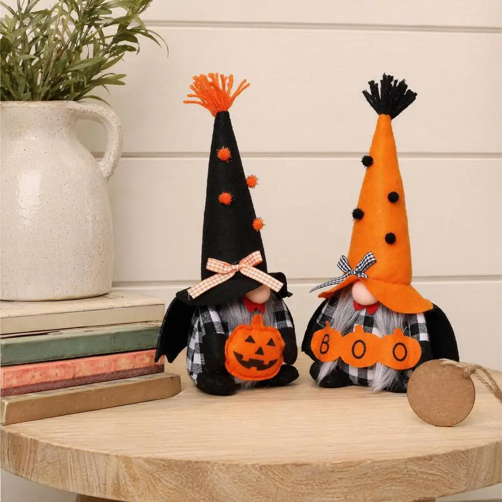 Gnome Centerpieces Party Centerpieces Halloween Plush Gnome Decoration Spooky Pumpkin Boo Figurine Swedish Tomte Elf for Home