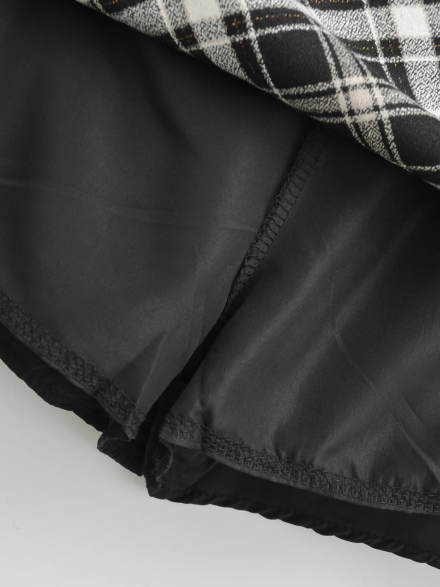 Falda acampanada a cuadros americana Retro para mujer Briti Sle previene la exposición Body una falda ort con nudo