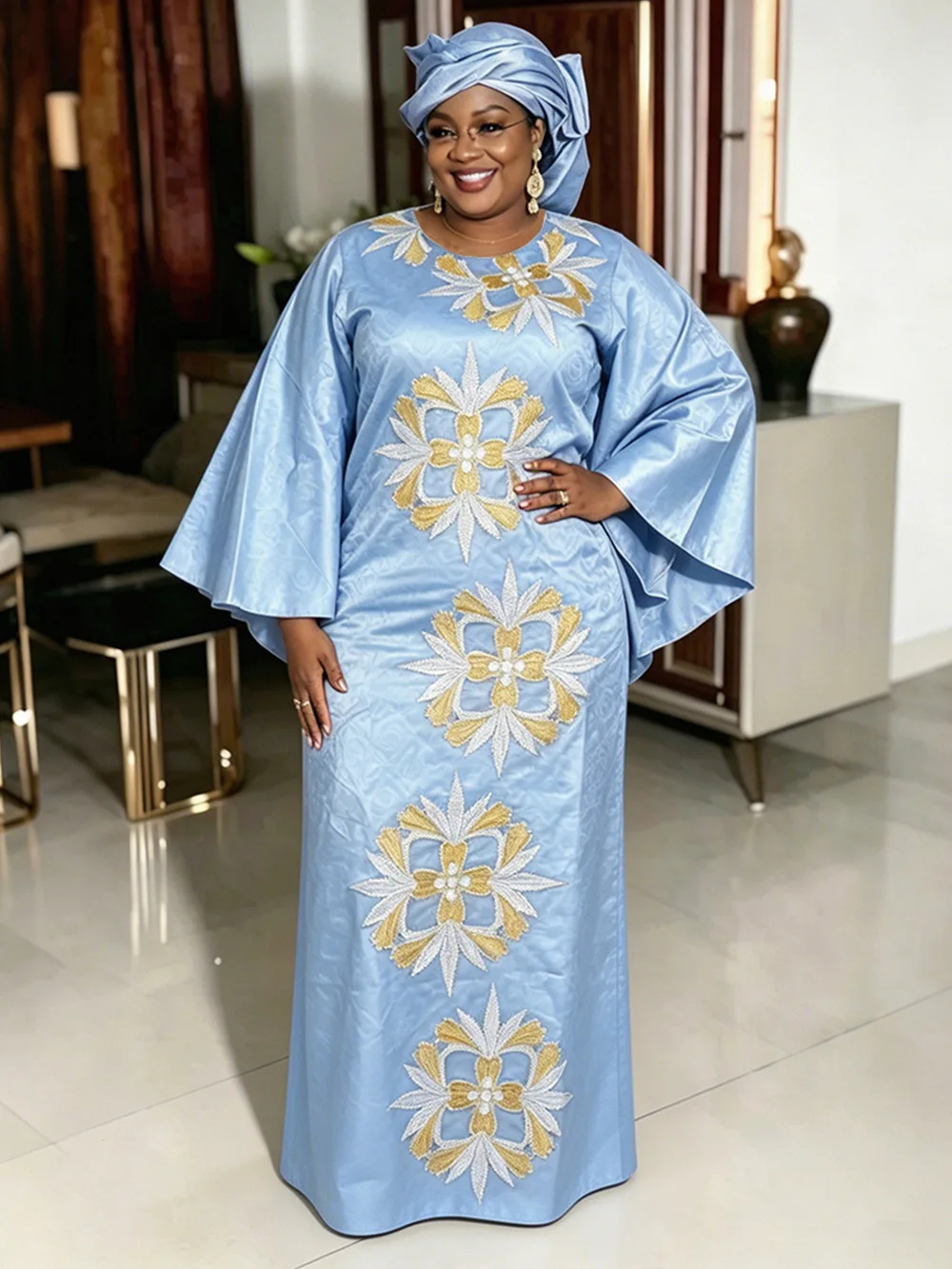 

Traditional Bazin Dresses For Women 2026 African Clothing Ankara Dashiki Maxi Robes Plus Size Boubou Wedding Party Evening Gowns
