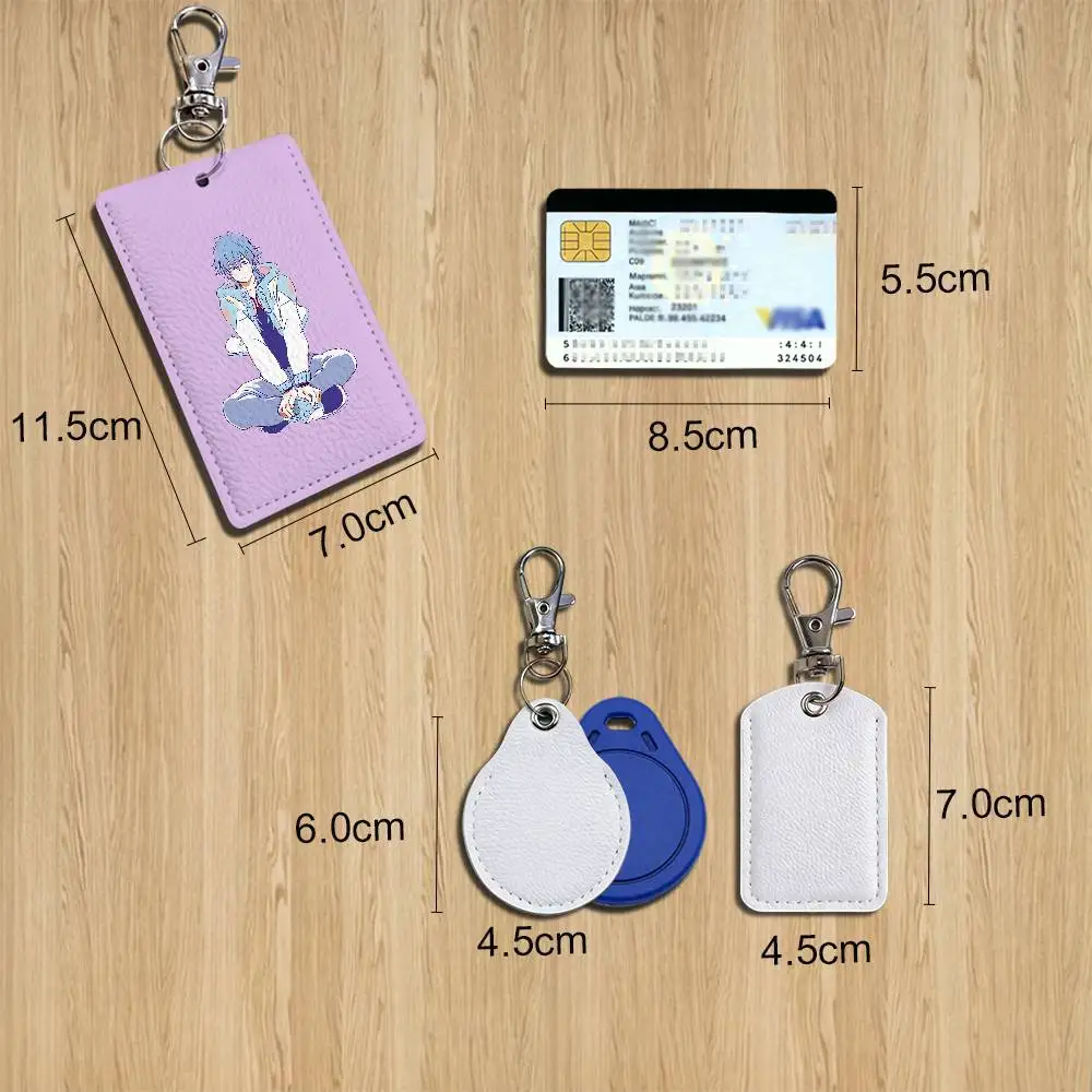 DMMd game Aoba Seragaki Dramatical Murder Cartoon Singer Anime Card Keychain Fashion Pendant Bag ID Door Card Holder Bus Card