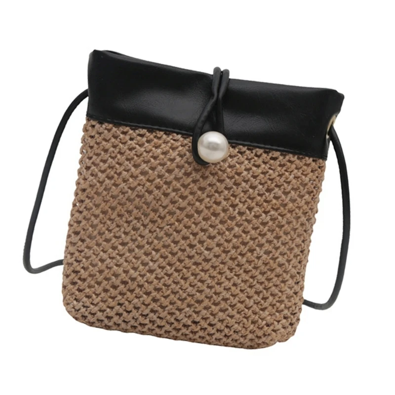 Bolso bandolera elegante paja para mujer, bolso hombro, bolso teléfono, bolso PU