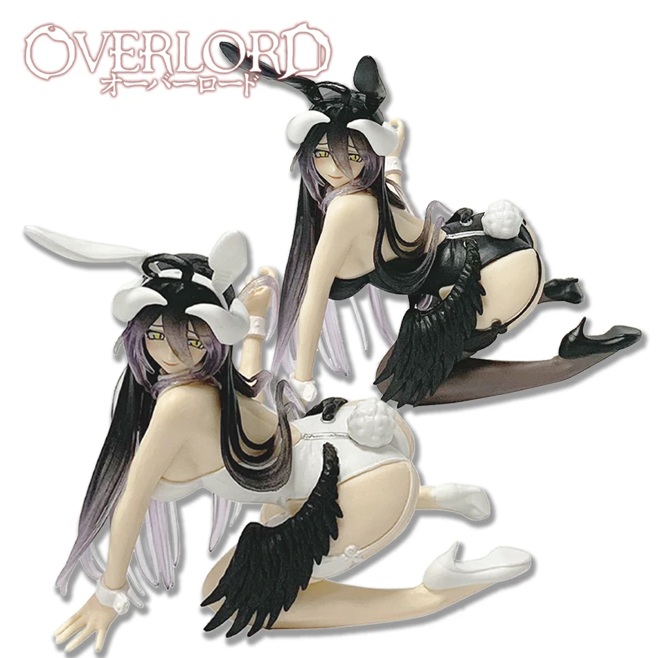11CM Anime OVERLORD Figurka Albedo Króliczek Kucająca Model Anime Zabawki Prezenty Kolekcja Dekoracja Ozdoby PVC