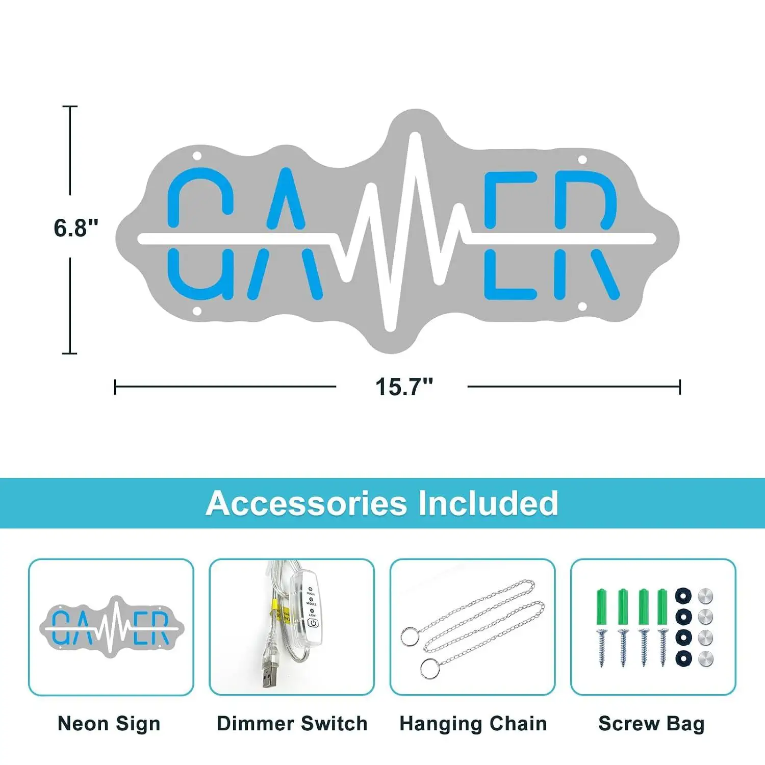 Gamer Neon Sign Led Neon Light For Game Room Boys Bedroom Man Cave Streaming Studio Aesthetic Wall Art Birthday Celebration Gift