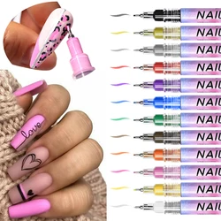 Crayon gel imperméable en plastique pour dessin sur ongles, graffiti, peinture, pinceau marqueur blanc, outils de décoration de manucure, nail art