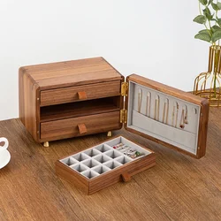 Wooden Jewelry Box Large Capacity Women's Jewelry Storage Boxes Multi Layer Necklace Ring Earrings Organizer Display Boxes