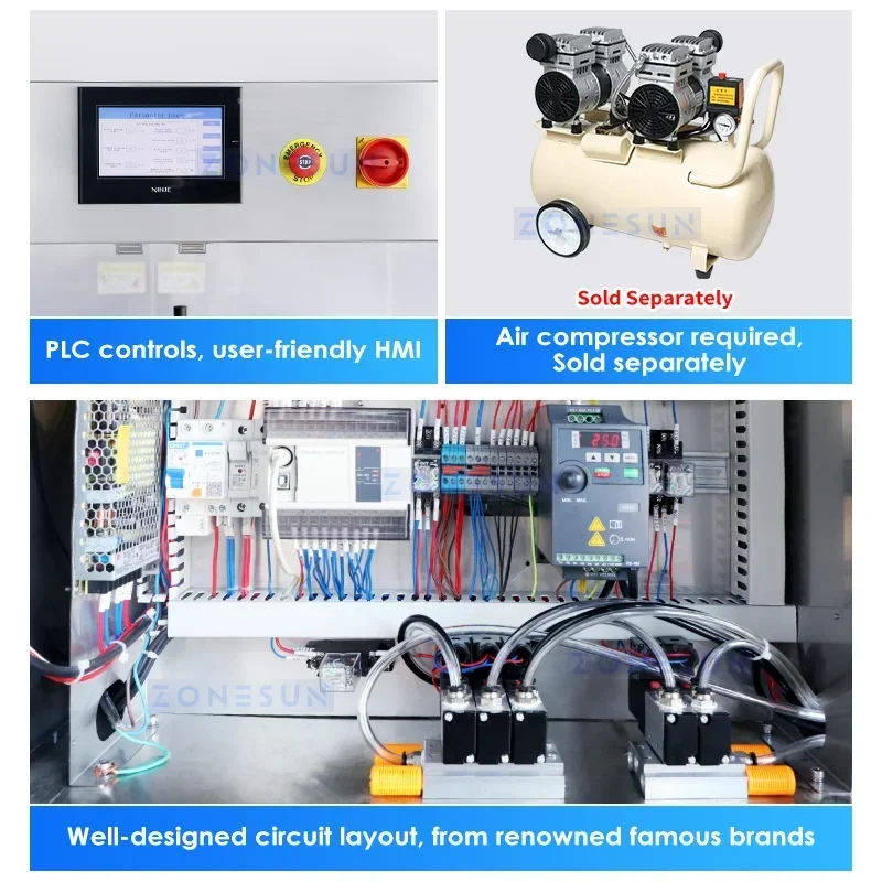 ZONESUN ZS-XPJ8 Máquina automática de enjuague de botellas de aniones Línea de producción de limpieza de lavado de tarros de plástico de vidrio de 8 cabezales