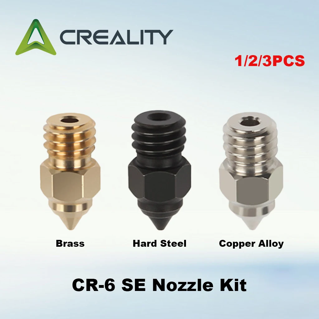 CREALITY MK8 Nozzles For CR 6 SE Nozzle CR5 Pro/Ender 3 S1 pro/CR10 V2/Ender5 Nozzle 0.2/0.4/0.6/0.8mm Brass Copper Plated Hard