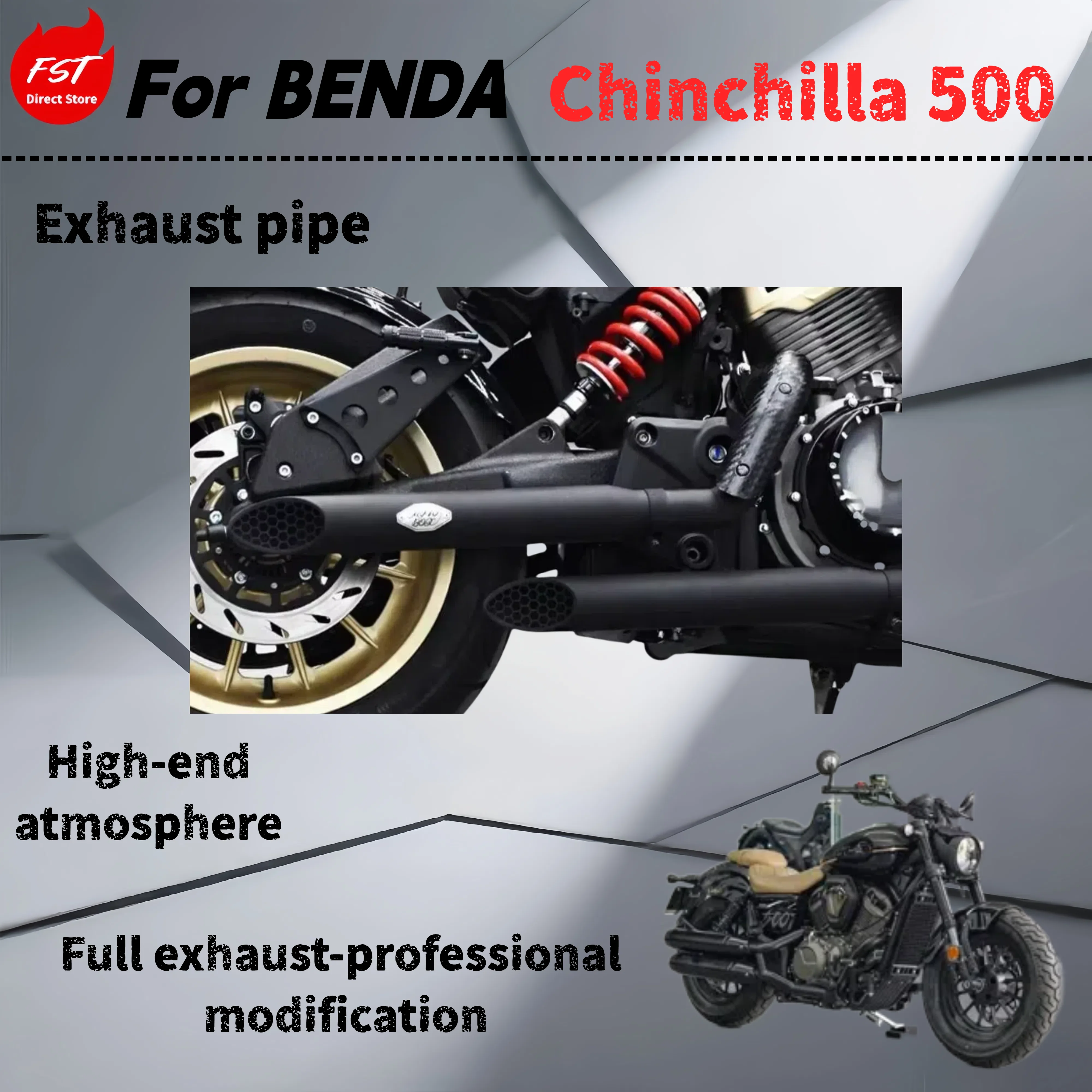 

Для Benda Chinchilla 500 - модифицированная полная выхлопная труба - звук глубокий, богатый и мощный.