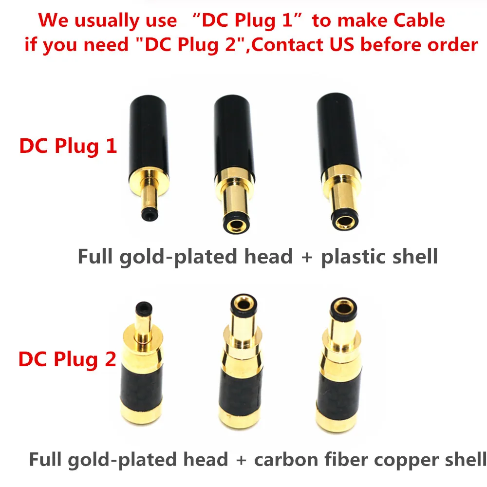 Silver Plated Wire GX16 2Pin to DC 3.5*1.5/5.5*2.1/5.5*2.5mm Gold plated Plug Linear Power Supply Air Output Cable