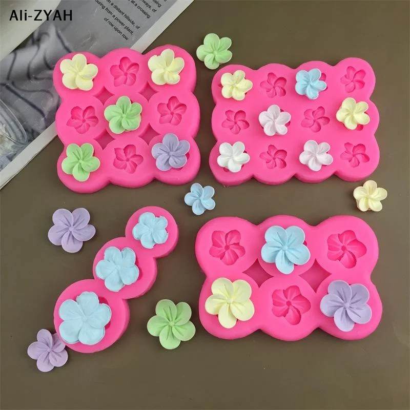 Baking Kitchen Diy - 【HY6】3/6/9/12Grid Flower Silicone Mold DIY Cake
