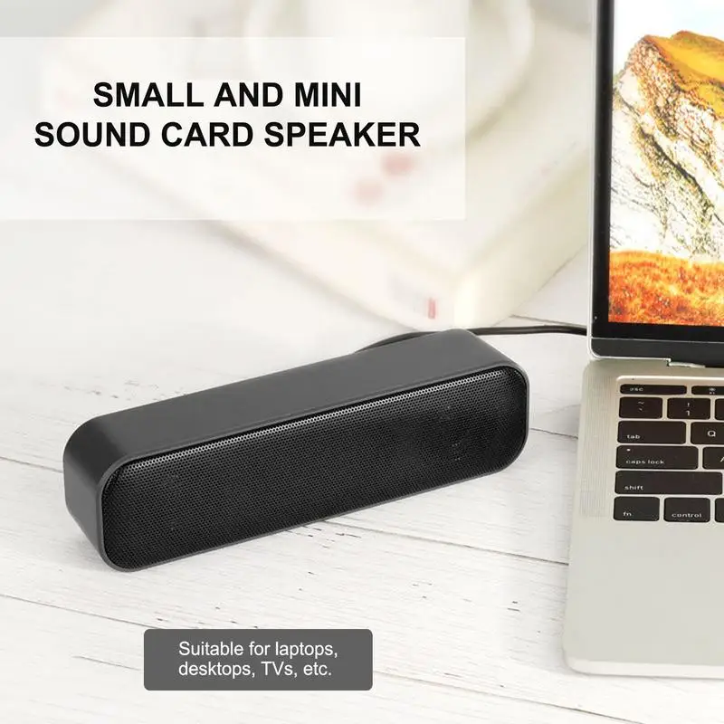 Computer Speakers Wired Speakers USB Powered Soundbar Stereo 3D Sound USB Power Long Time Play For PC Desktop Laptops Tablets