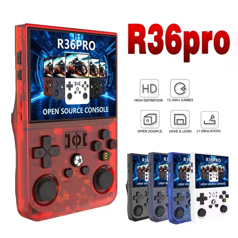

R36 Pro Console Up to 22000+ Games Handheld Game Players 3.5 Inch IPS Screen Open Source Console Pocket Video Player 64G/128GB ﻿
