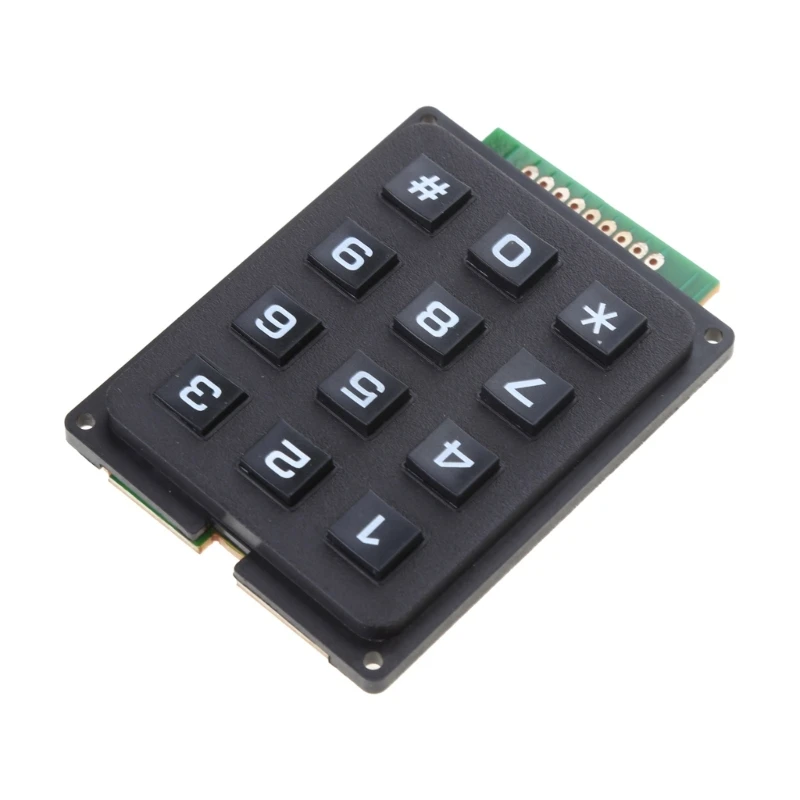 3x4 Keypad MCU Board Keyboard Moduless with 12 Keys 3x4 Push Buttons External Keypad Array Button Keypad F19E