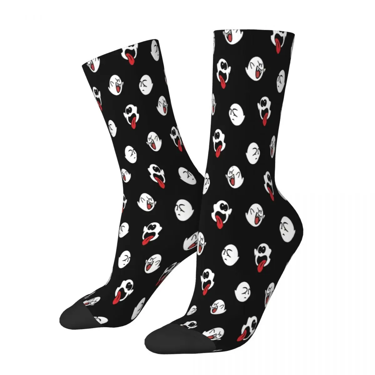 Boo Expression Pattern Ghost Socks Male Mens Women Summer Stockings Polyester