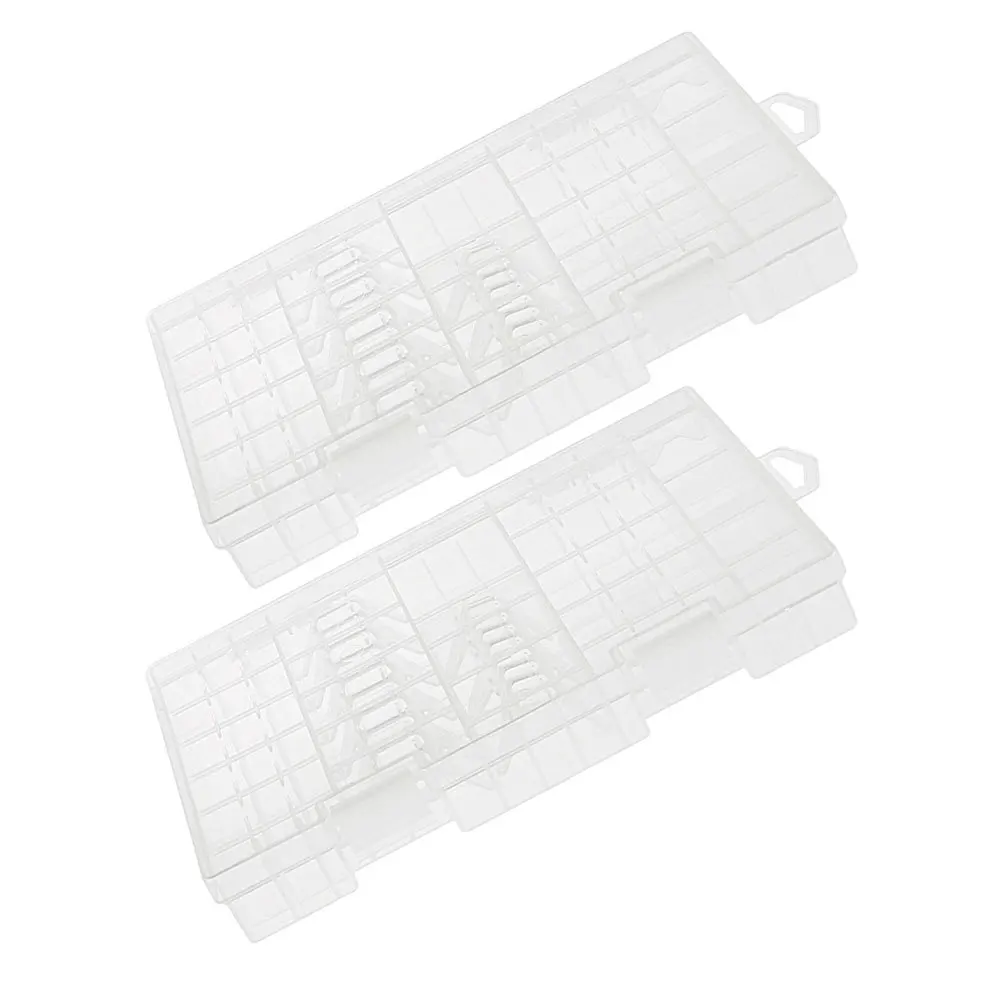 

2Pcs Case Organizer Clear Plastic Compartment Storage Box for D Aa Aaa Batteries Travel Home Batteries Case