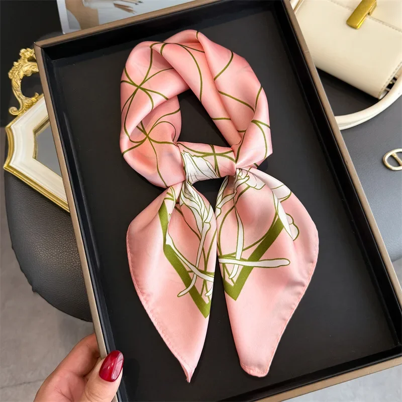 Nowa Jedwabna Apaszka Szal Damski Jedwabny Kwadratowy Szalik Torebka Luksusowe Szaliki dla Kobiet Designerska Jedwabna Chusta na Głowę Bandana
