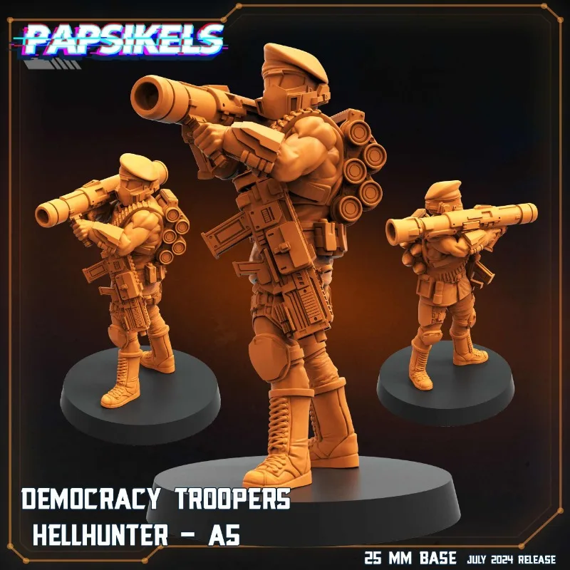 DIY Sci-Fi Democracy Trooper Hellhunter Garage Kit - Hand Paintable ABS Miniature, Collectible Ornament & Game Accessory