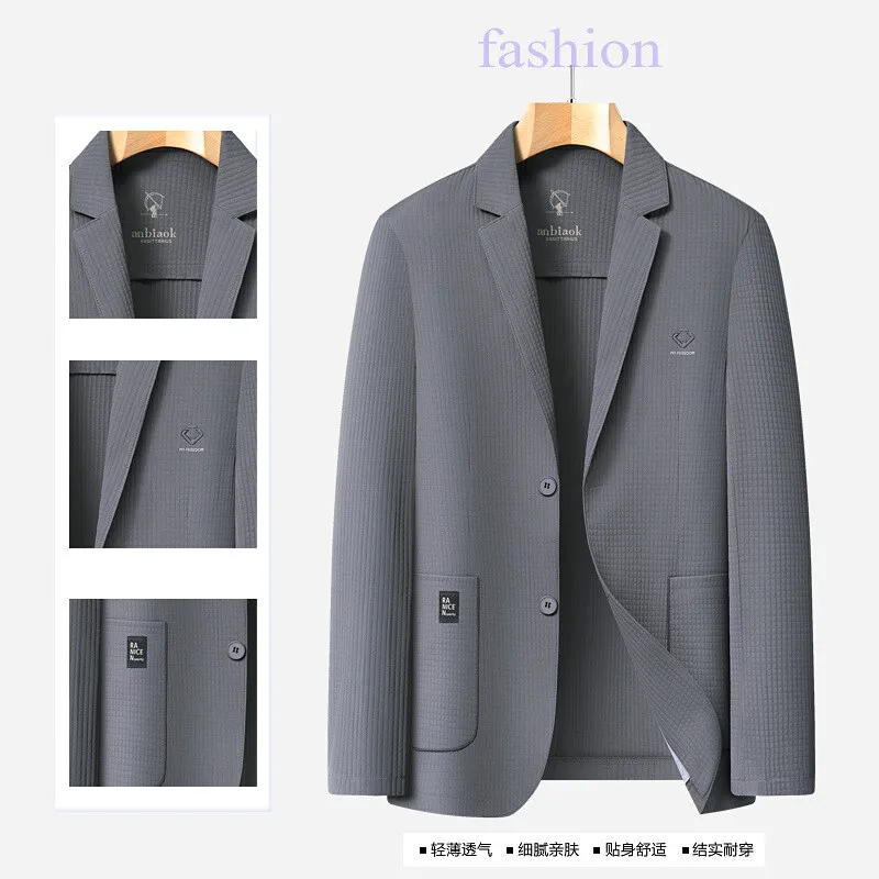 Blazer Summer Men's Casual Fashion Korean-style Business Solid Color Breathable, Lightweight and Sun-protective Clothing Blazer