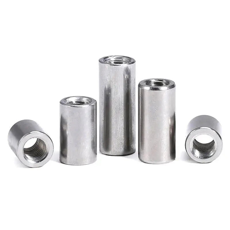 2-10PCS M3 M4 M5 M6 M8 M10 304 Stainless Steel Extend Long Lengthen Round Coupling Nut Sleeve Tubular Nuts Joint Sleeve Nut