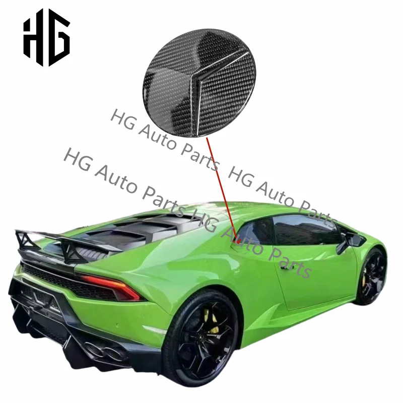 Car Styling Real Carbon Fiber Fuel Tank Cap Cover Trim Paste Decorative For Huracan LP610-4 LP580-2 Coupe Spyder Fuel Cap