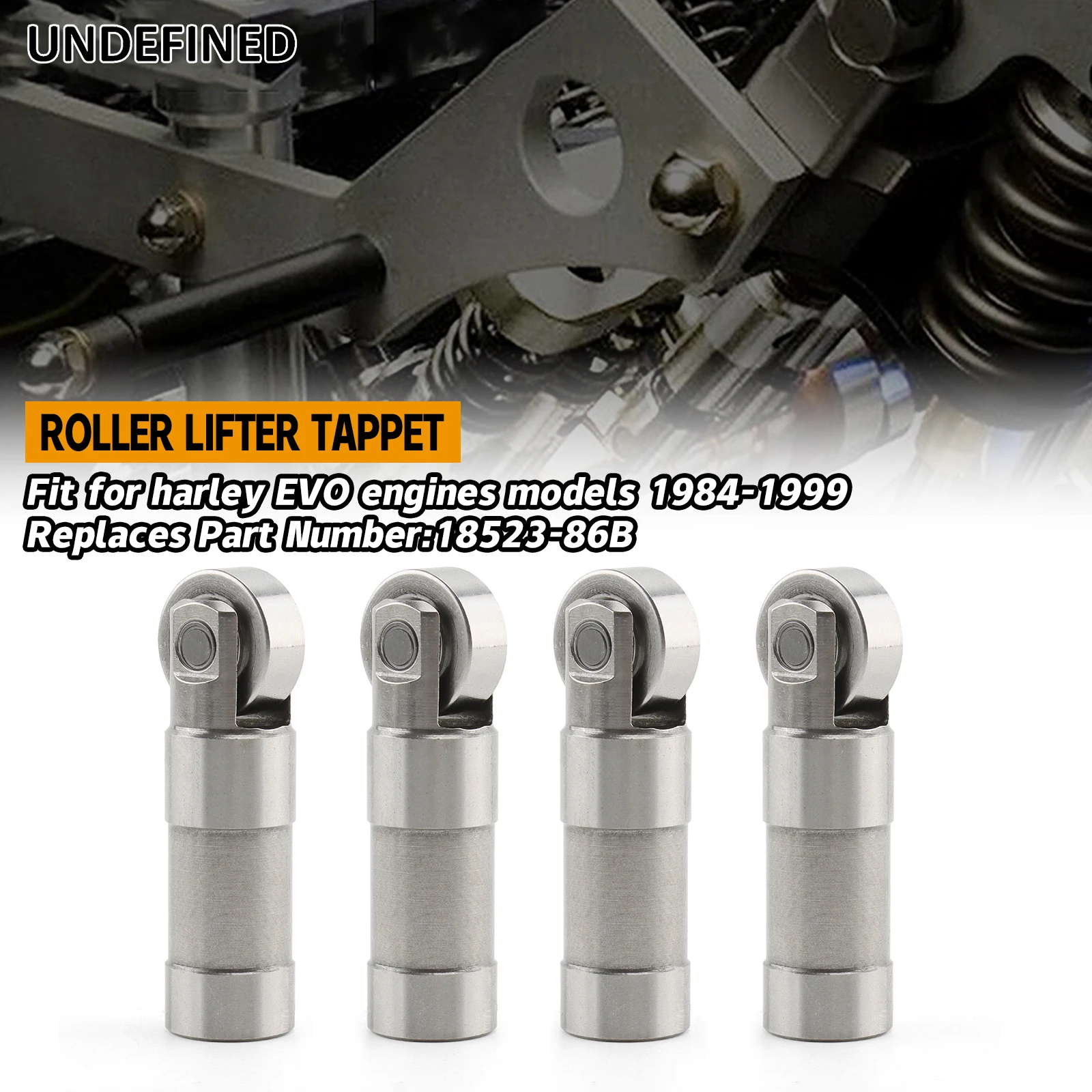 

4PCS Motorcycle Silvery Roller Lifter Tappets For Harley Evolution EVO 1340cc 1984-1999 Moto Accessories Mild Steel 18523-86B