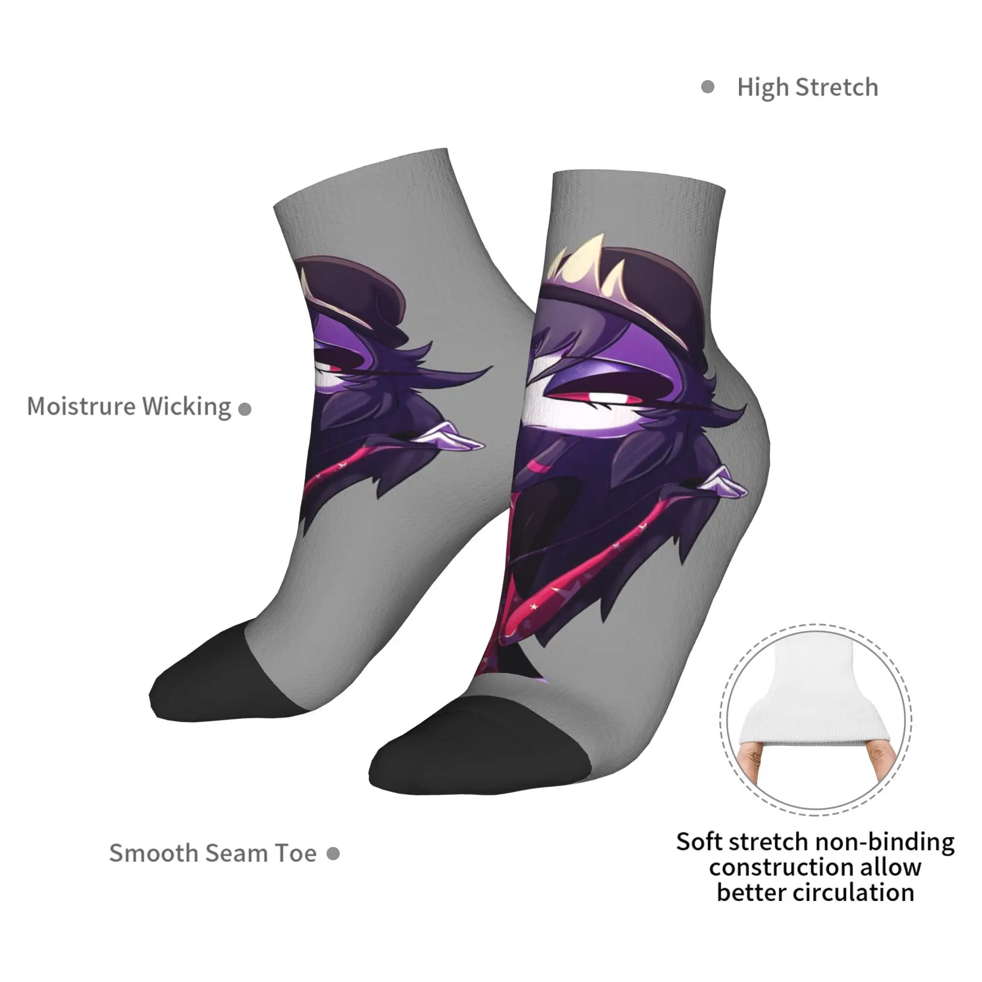 جميع المواسم Helluva Boss الجوارب Harajuku عالية الجودة طاقم الجوارب جوارب غير رسمية للرجال النساء هدايا عيد الميلاد