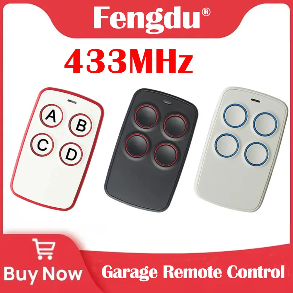 

433MHz Auto Remote Control Electric Garage Door Opener Remote Controller Duplicator Clone Cloning Code 4 Keys Transmitter
