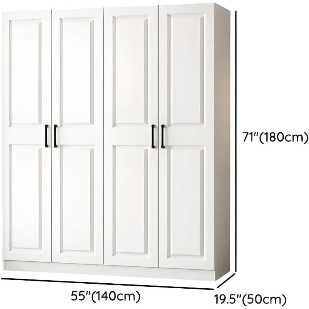 Freestanding Functional Closet Contemporary Wood Large Capacity Storage Wardrobe Cabinet for Bedroom Hotel free shipping