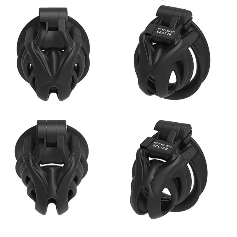 Male Chastity Device New Snake 3D EVO Cage Mamba V7.0 With 4 Double-Arc Cuff Penis Rings Cobra Cock Belt Adult Toys For Men