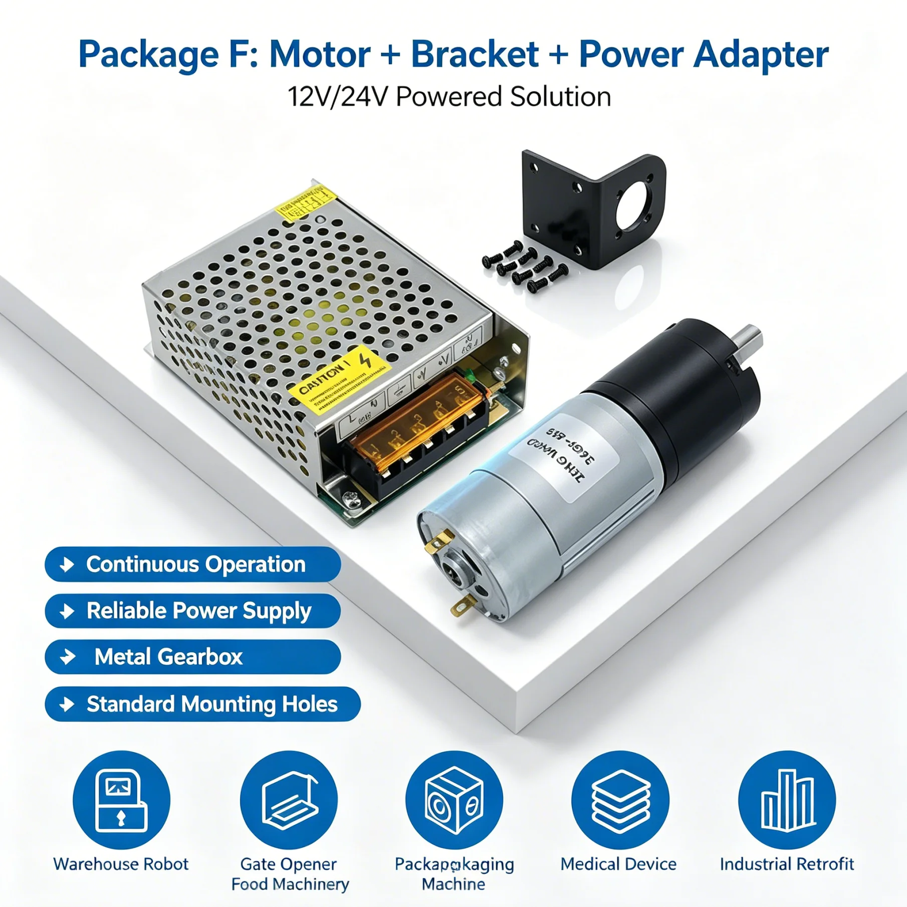 36GP-555 Planetary DC Gear Motor 12V/24V Low-Speed High-Torque Micro 555 Speed-Controlled 11-2160 RPM Gear Motor