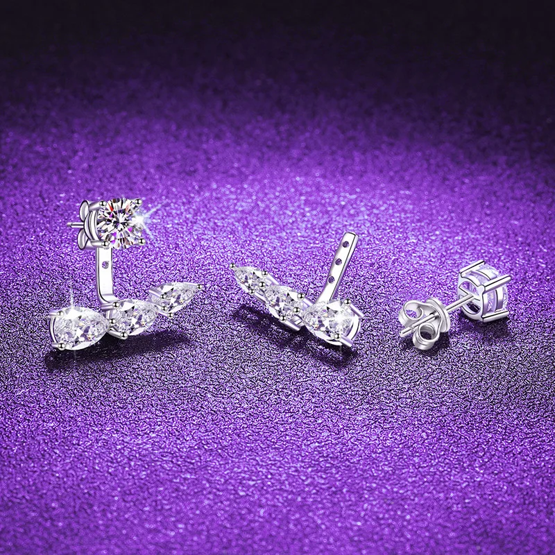 

S925 Silver White Gold Plated 0.5CT D Color Moissanite Versatile 4-Prong Stud Earrings for Women, Exquisite Jewelry.