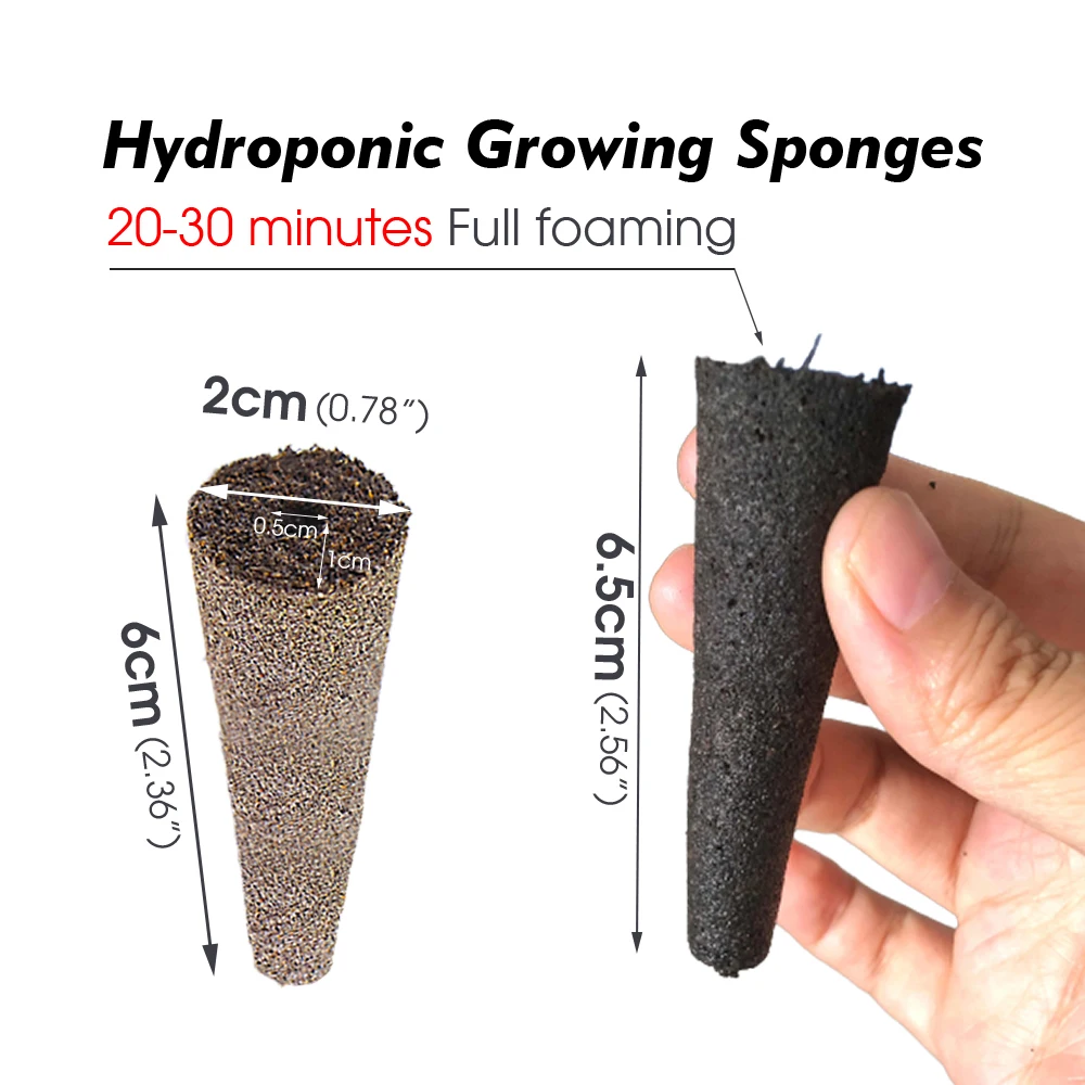 Garden Hydroponic Growing Sponges for Seed Starter Plants Germinate Transplant Nursery Block Soilless Cultivation Seedling Cup