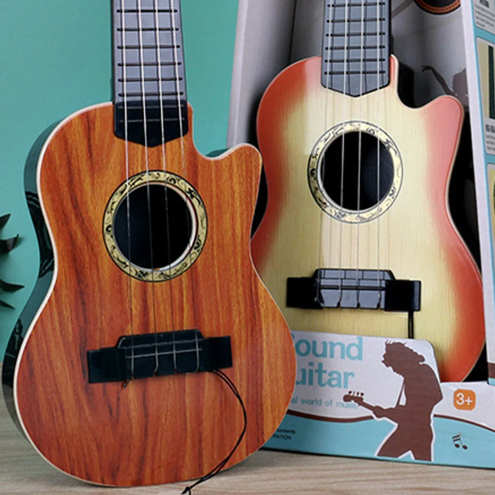 Guitarra de simulación para principiantes, instrumento Musical de juguete, ukelele simulado para niños, aprendizaje temprano, plástico, niños pequeños