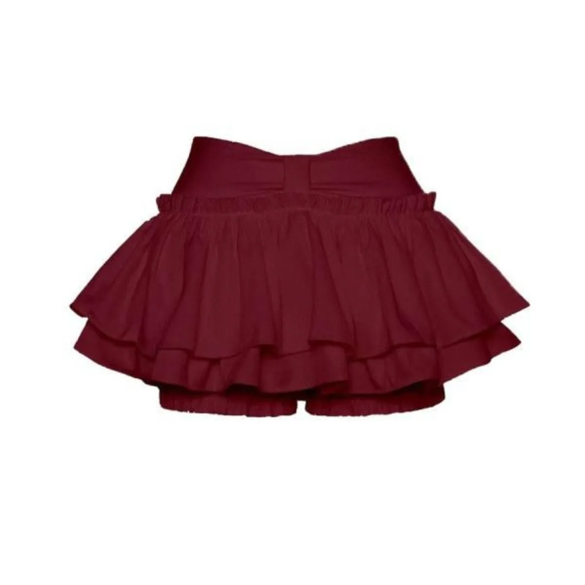 Wine Red Ballet Puff Skirt - A-Line Sexy Cute Tutu Mini, Anti-Peep Lining, Fluffy Ruffle Hem Hot Girl Summer Skirts Trend 2026