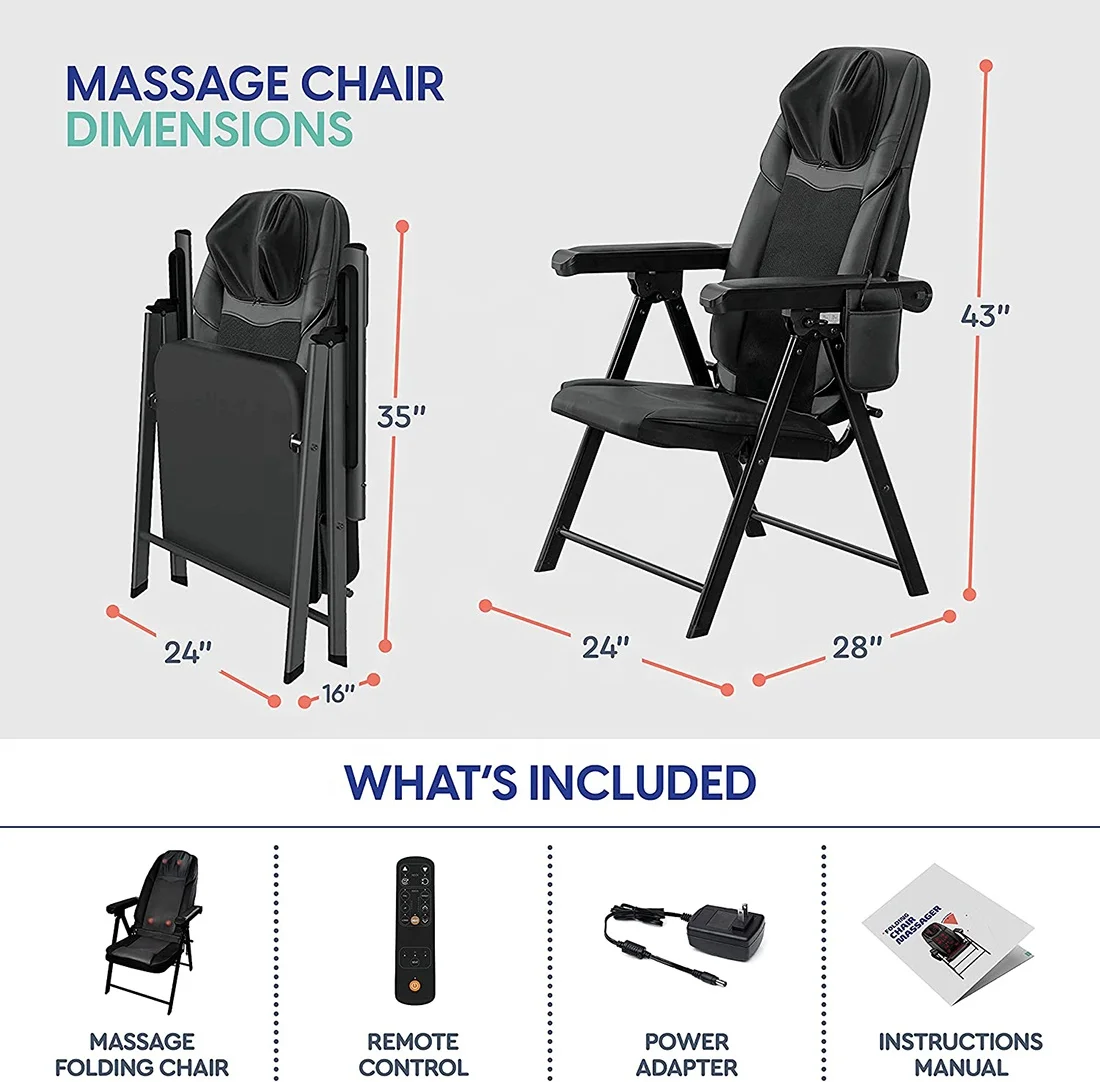 OEM Foldable Portable Shiatsu Massage Recliner Chair With Heat Stress Relief Massager For Neck And Back Massage Chair