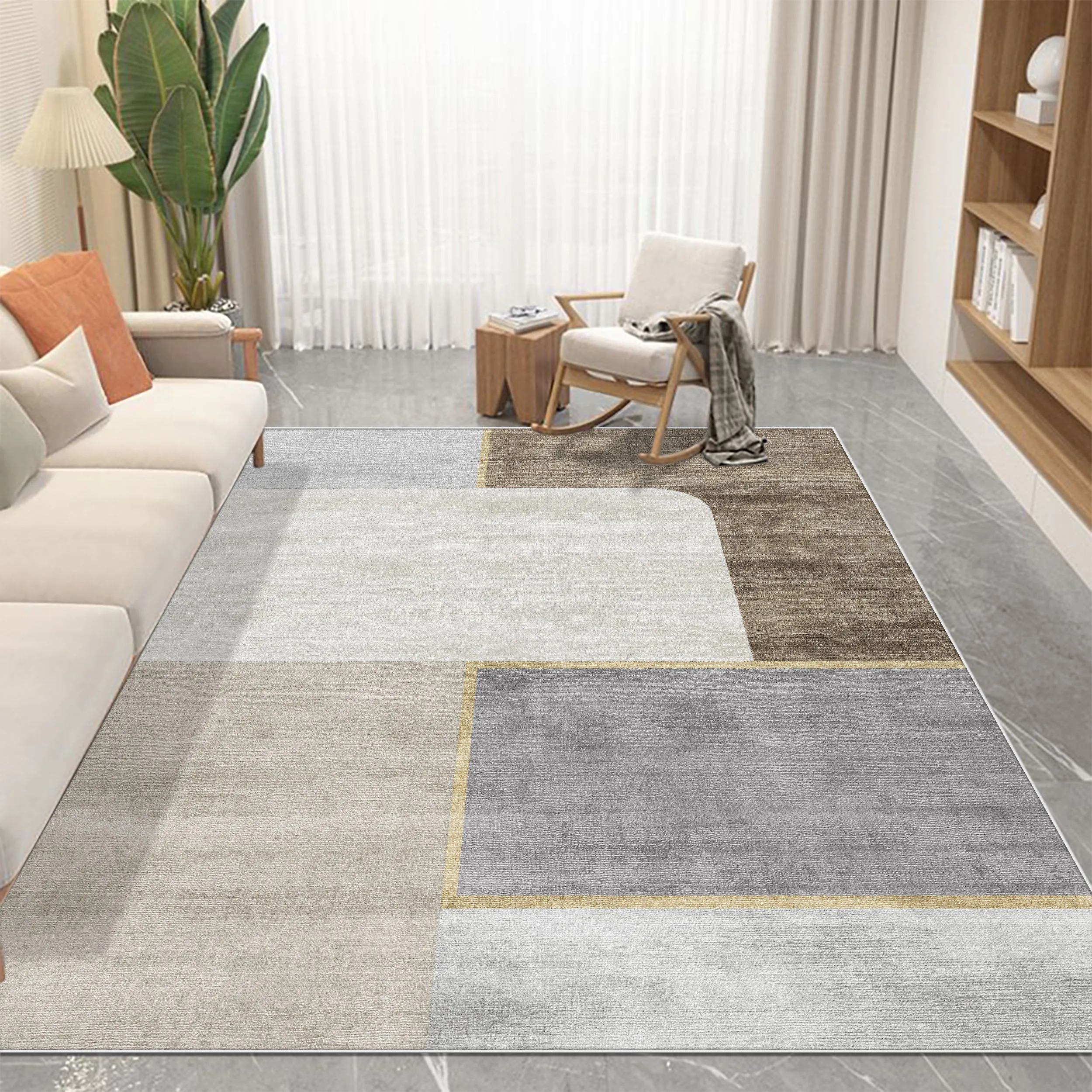 

Modern Simplicity Geometry Carpets for Living Room Sofa Area Soft Rug Light Luxury Home Decoration Floor Mat Room Bedside Carpet