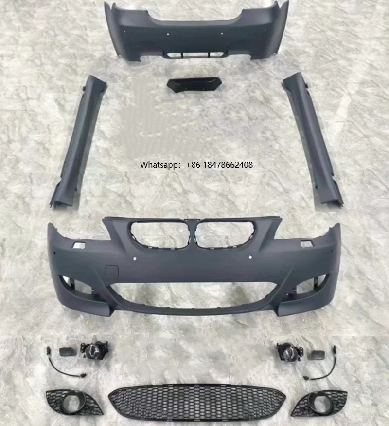 

M Tech Bodykit for 5 Series E60 2002-2010 M Sport PP High Quality Primer Grey Front Bumper Side Skirt Body Kit Spoiler