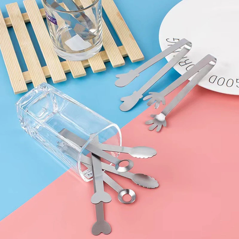 1Pc Stainless Steel Food Clip Ice Clip Bread Clip Party Buffets Tongs Portable Outdoor BBQ Ice Cream Tool Clip Home Kitchen Tool