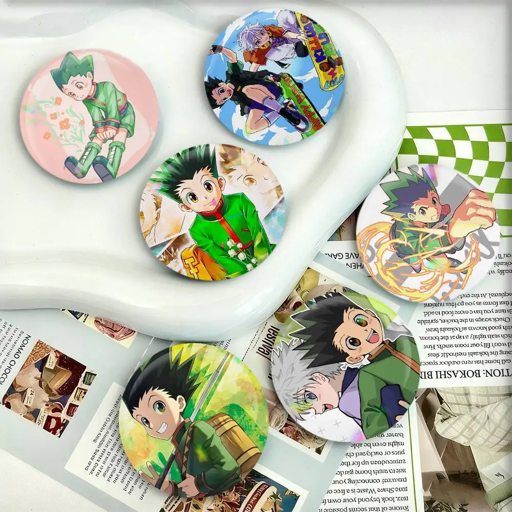 Chibi Gon Freecss Badges 25 32 44 58 75 mm Round Fans Collect Friends Gifts Brooch Souvenir