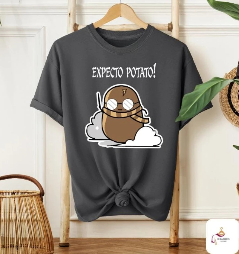 

Expecto Potato T-Shirt: Funny Wizard Parody Tee - Potterhead Gift for Harry Fans Harry Summer