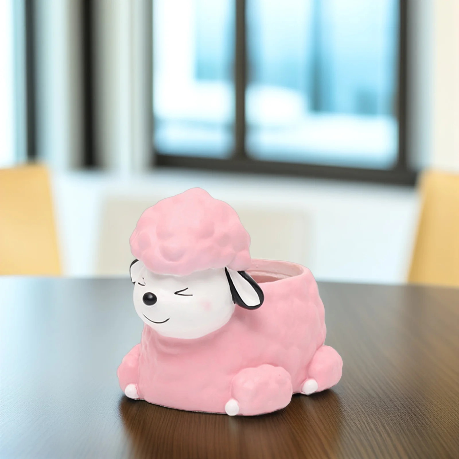 

Dog Resin Succulent Planter Mini Flower Pot Decorative Ornament for Desk Office Home Garden Succulent Vase Durable Waterproof