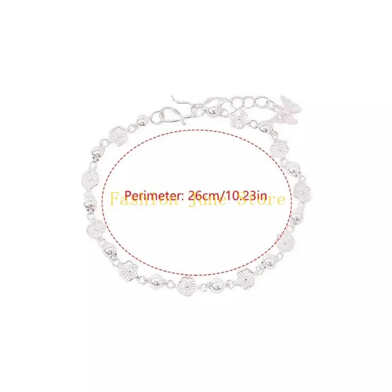 N5KA Trendy Flower Butterfly Charm Zinc Alloy Bracelet Unisex Jewelry Gift For Her
