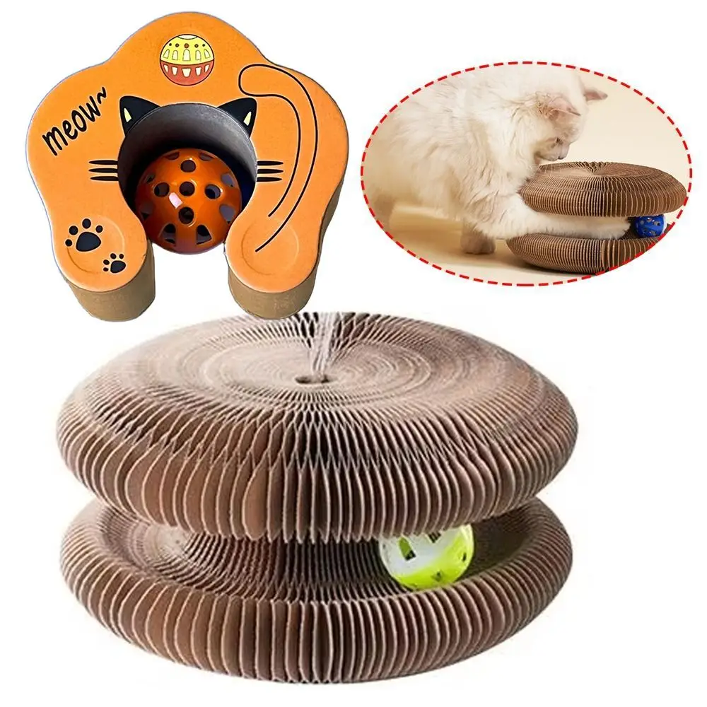 Kitty Kurlz Cat Toy Cat Accordion Magic Organ Cat Scratching Board Cat Toy Ball Scratch Pad Cat Scratcher