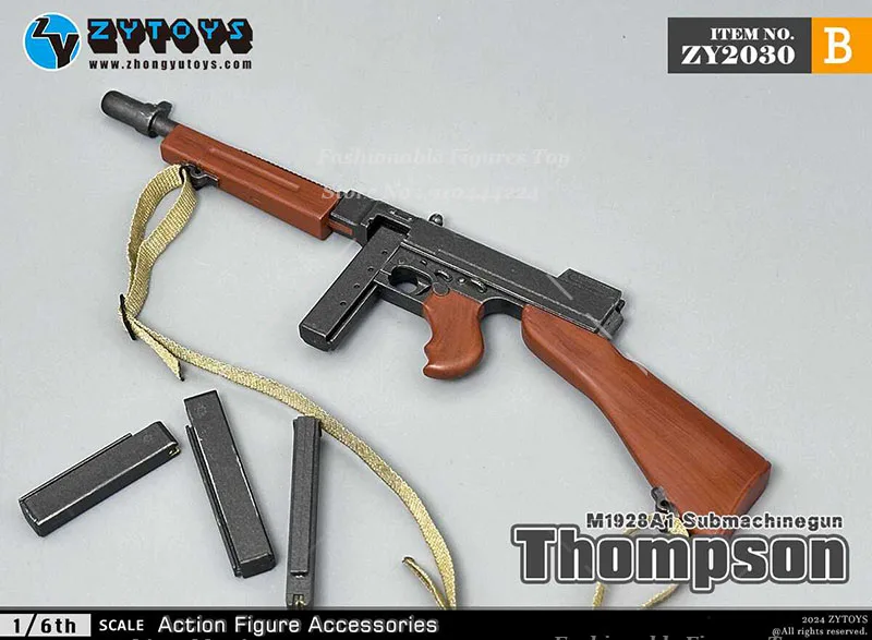 ZYTOYS ZY2030 1/6 Scale Weapon Thompson Submachinegun Tommy Gun M1928 Plastics Battle Model Fit 12\