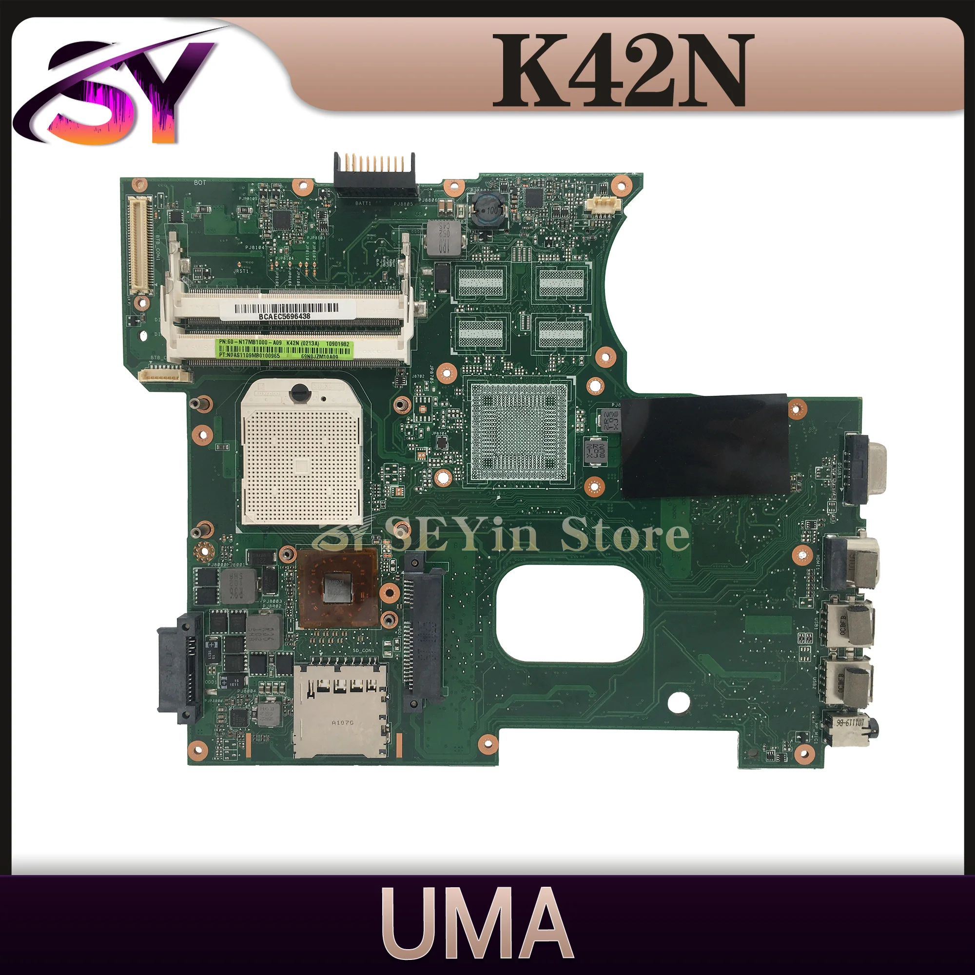 

K42N Notebook Mainboard For ASUS A42N X42N Laptop Motherboard Main Board 100% Test OK UMA