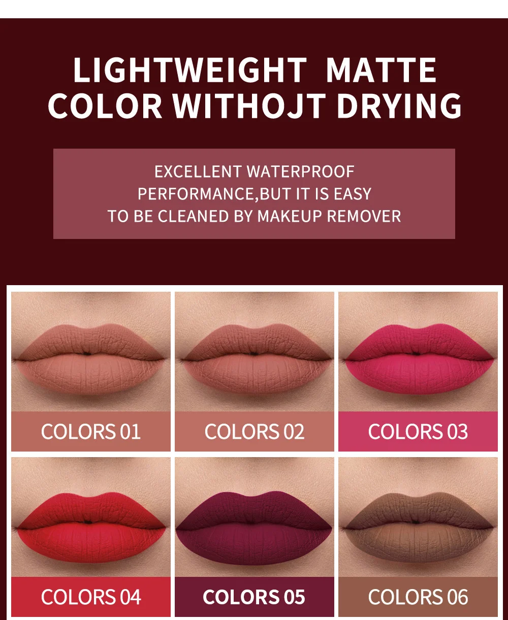 Único veludo fosco névoa brilho labial à prova dwaterproof água copo antiaderente lábio esmalte à prova de manchas não desbota batom líquido
