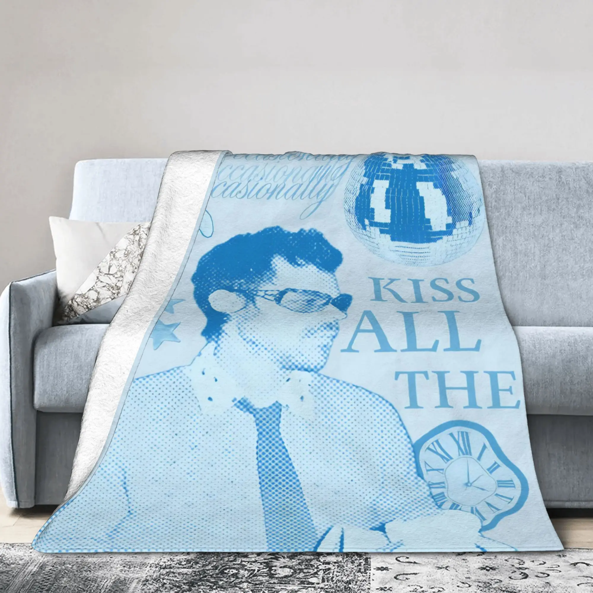 Kiss All The Time Disco 2026 Knitted Blankets Harrys Music Styles  Flannel Throw Blankets Air Conditioning Decoration Bedspreads
