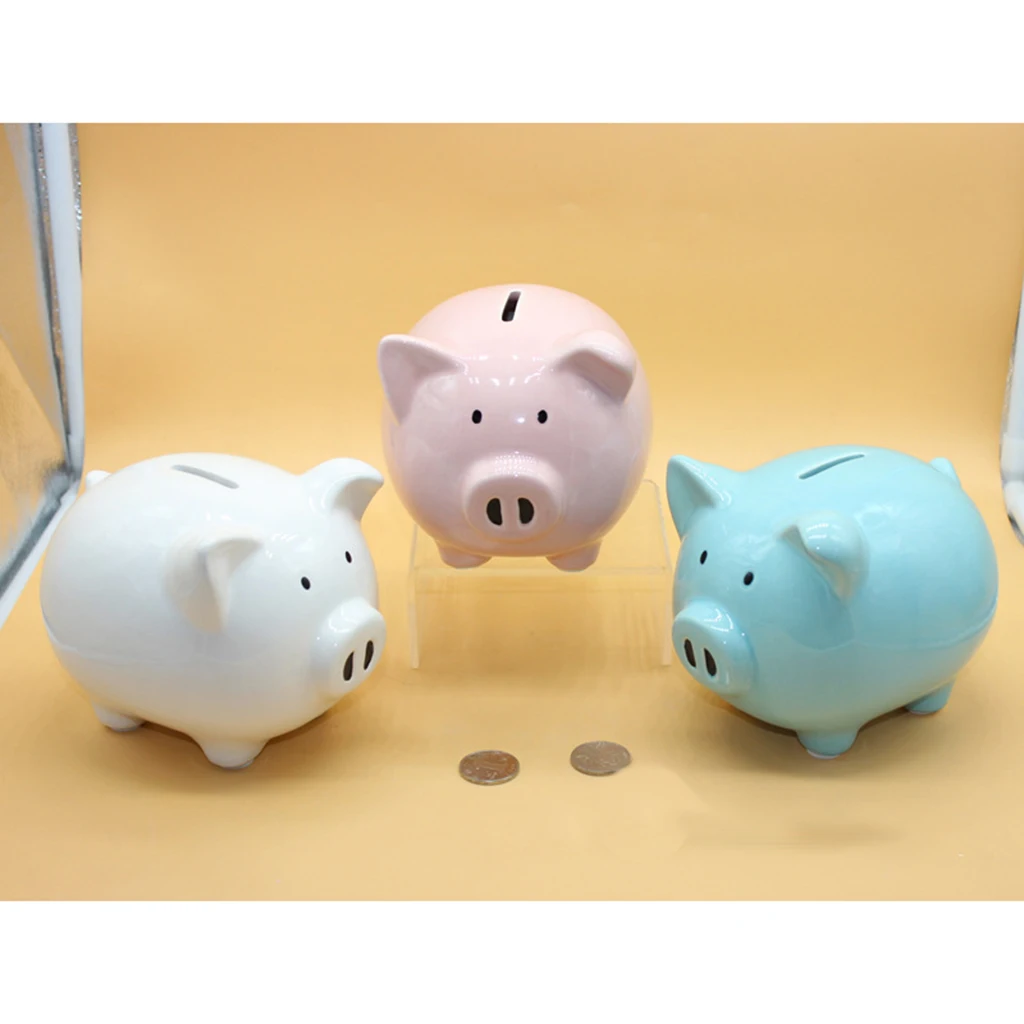 Baby Ceramic Piggy Bank Coin Money Cash Collectible Saving Box Pig Kids Children Cute Piggy Bank Money Box Saving Cash Kids Toy